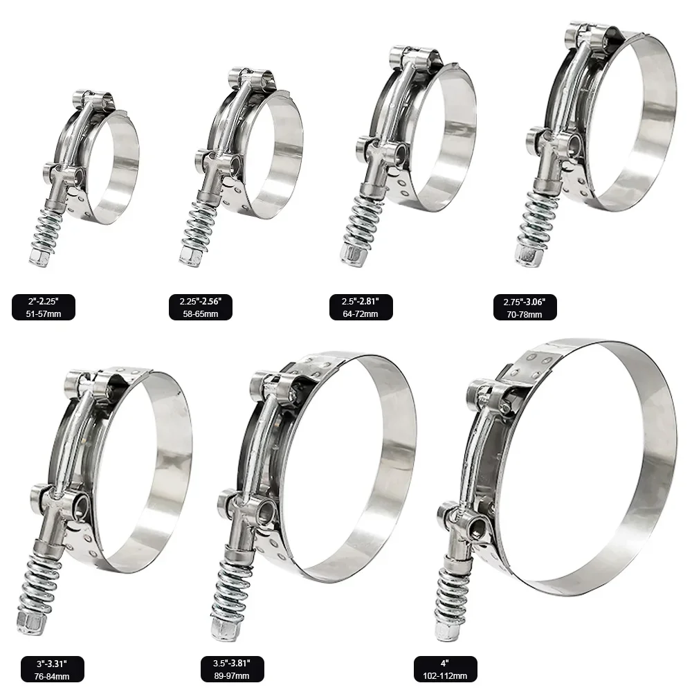 T-Bolt Hose Clamps Stainless Steel Turbo - 1 peça de braçadeira universal tipo
