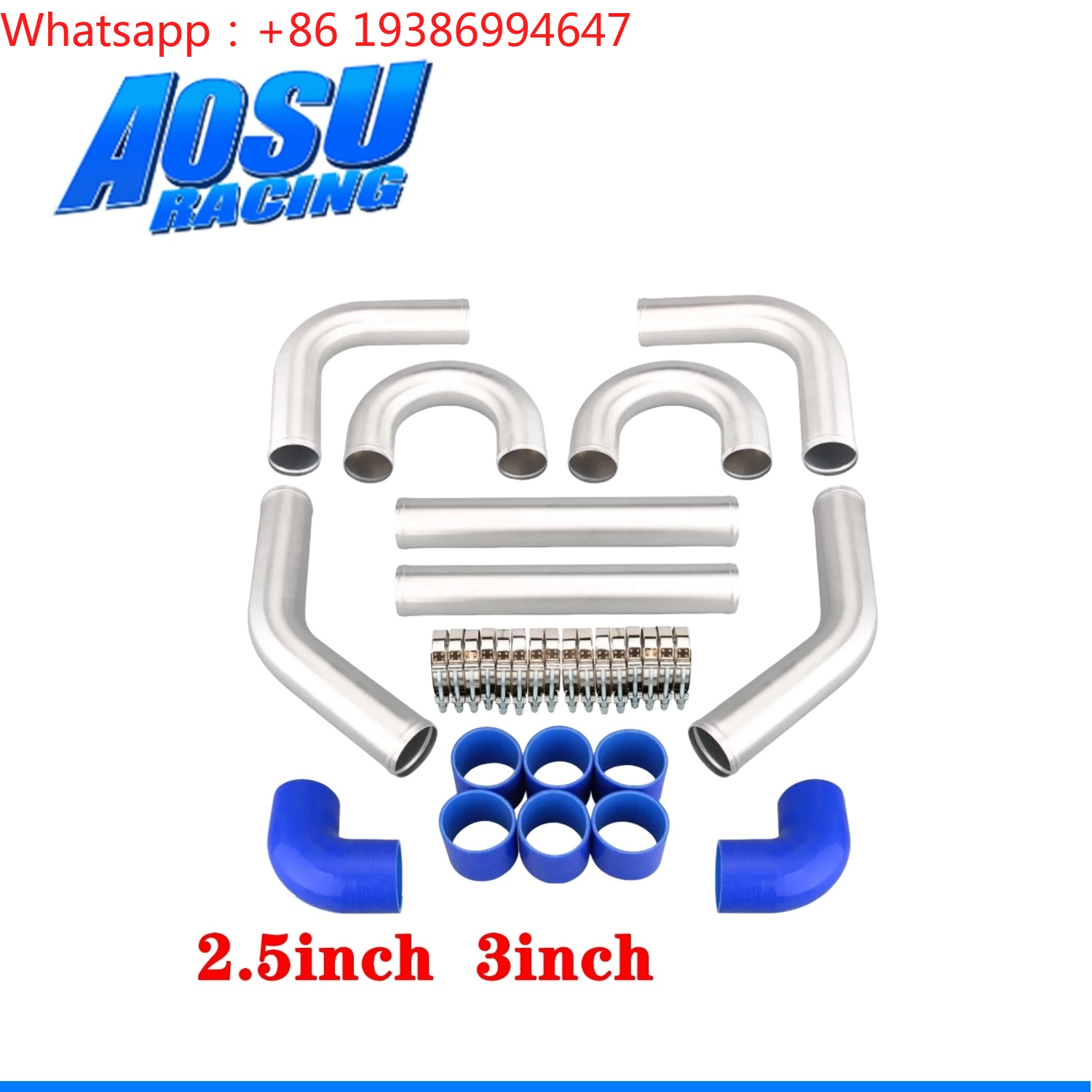 Intercooler Piping Kit Aluminum 2.5 Inch - Kit de tubulação universal de alumínio