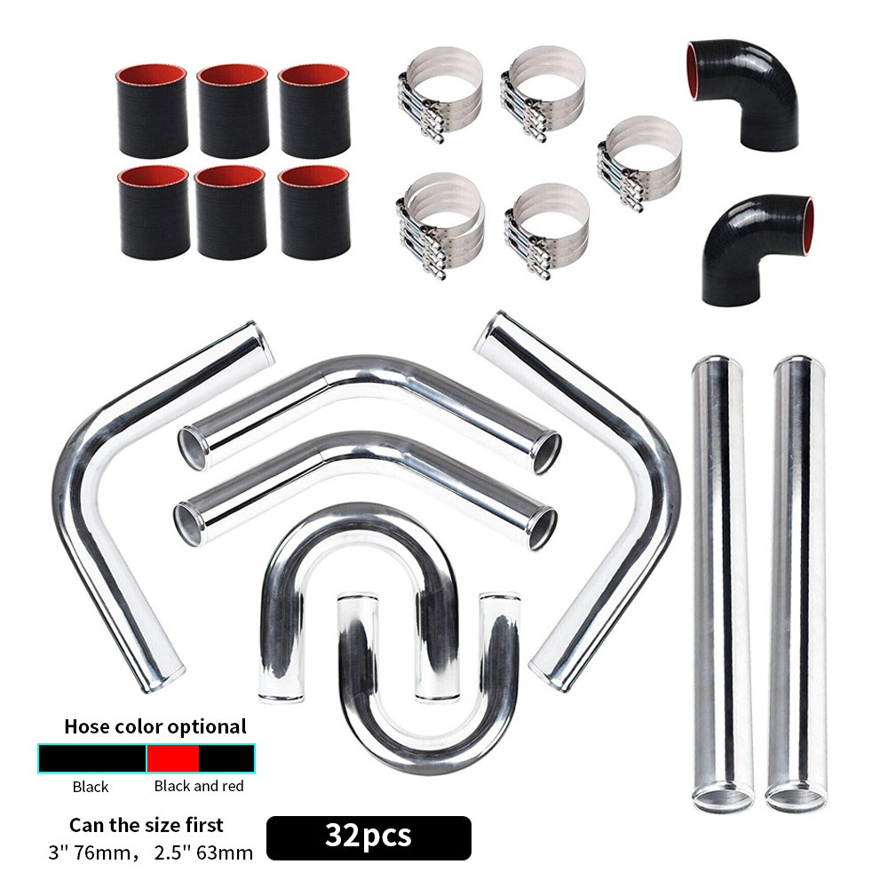 Intercooler Piping Kit Aluminum 2.5 Inch - Kit de tubulação turbo intercooler de