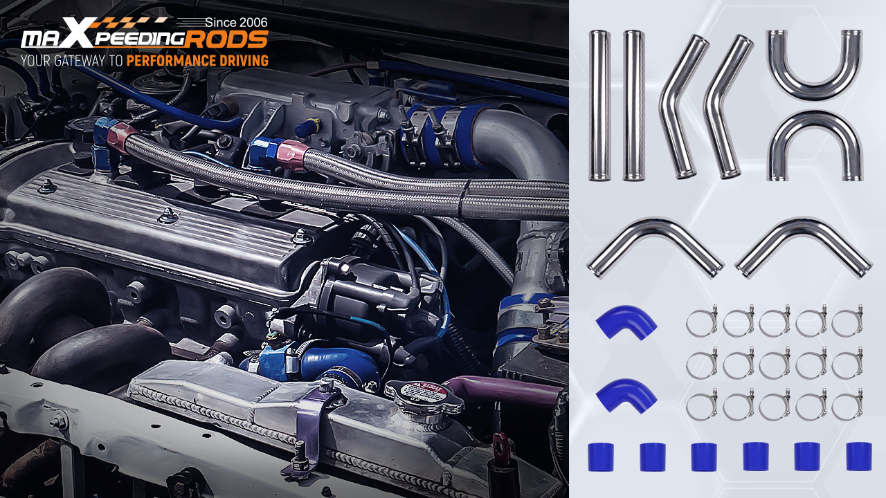 Intercooler Piping Kit Aluminum 2.5 Inch - Kit de Tubos de Alumínio Polido