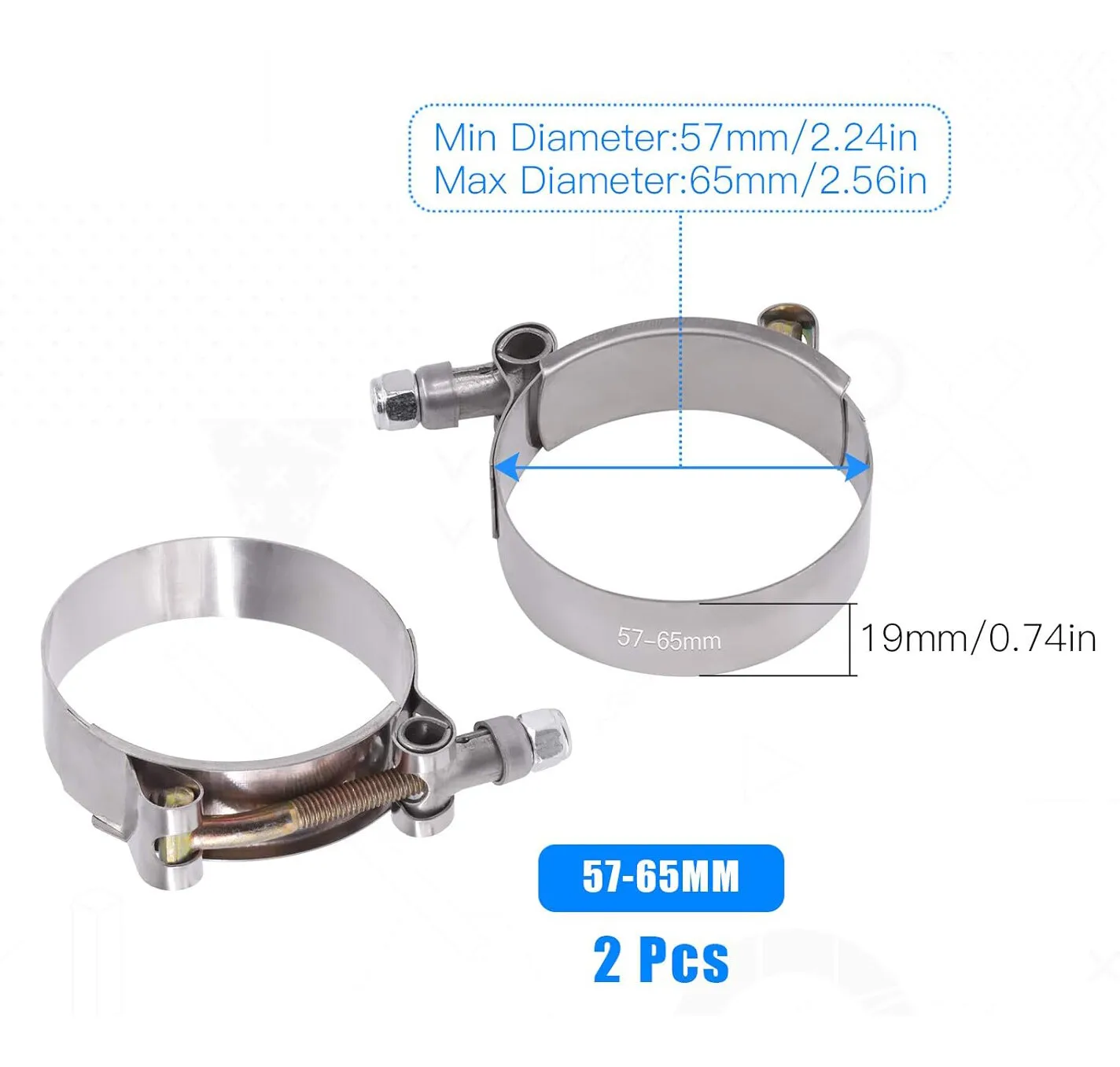 2 ou 4 Peças de Abraçadeira T- - T-Bolt Hose Clamps Stainless Steel Turbo avaliação e preço