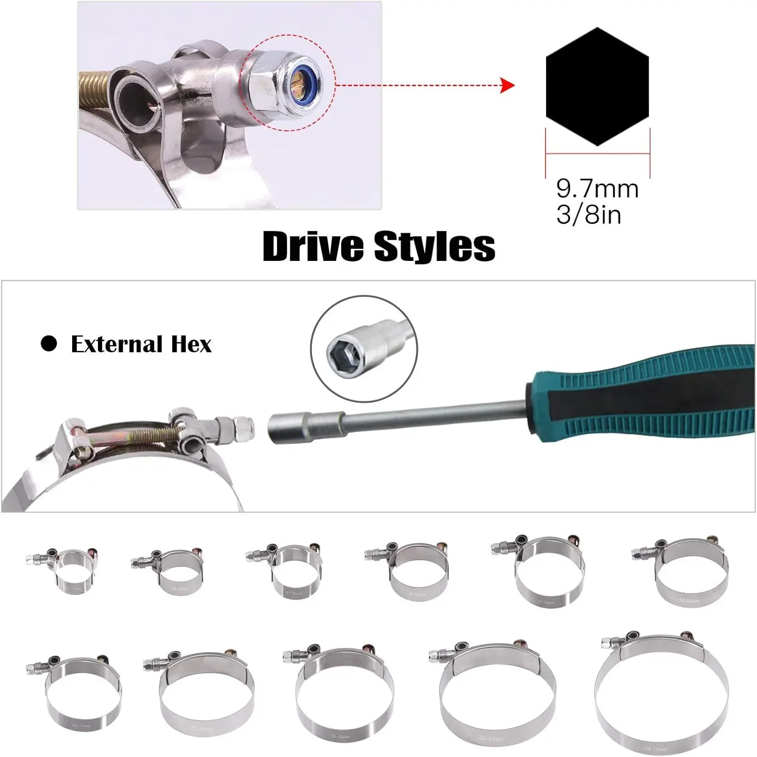 2 ou 4 Peças de Abraçadeira T- - T-Bolt Hose Clamps Stainless Steel Turbo avaliação e preço