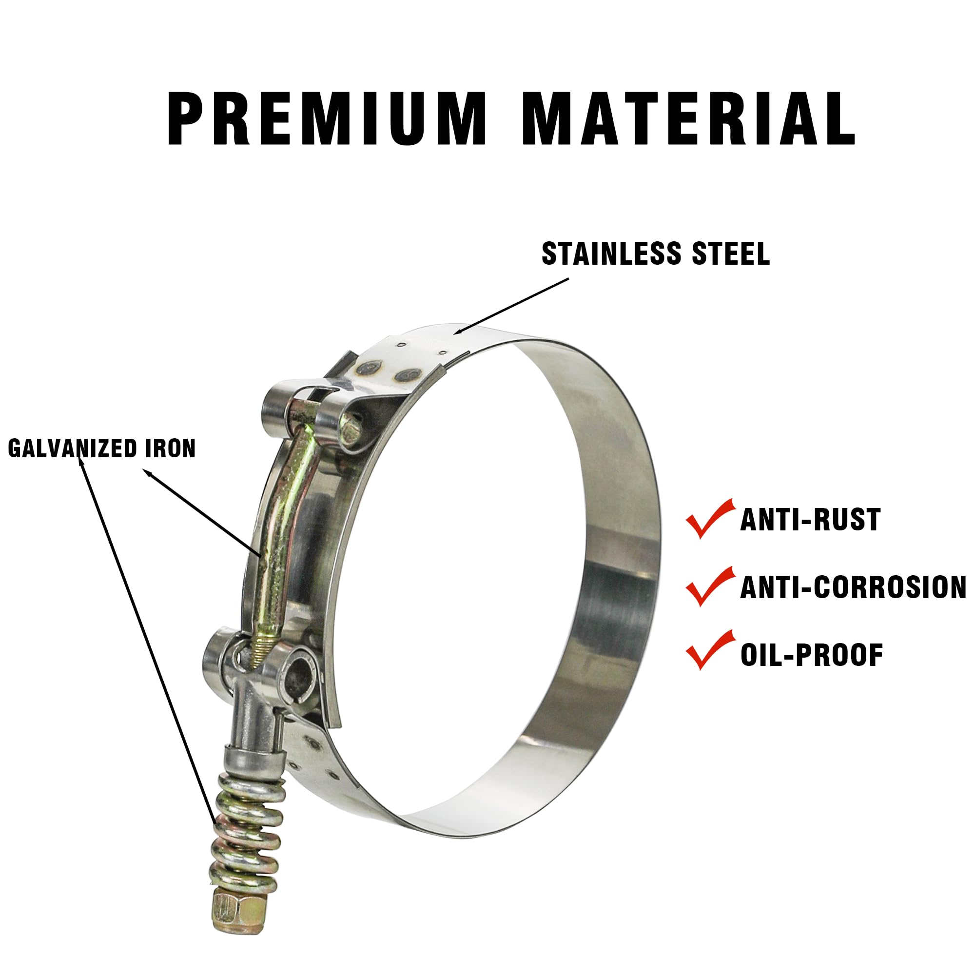4 Peças Abraçadeiras T-Bolt pa - T-Bolt Hose Clamps Stainless Steel Turbo avaliação e preço