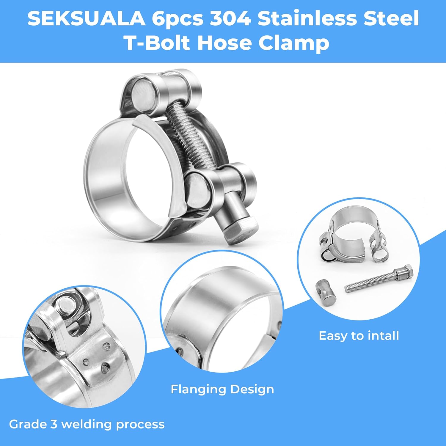Braçadeira de mangueira de aço - T-Bolt Hose Clamps Stainless Steel Turbo avaliação e preço